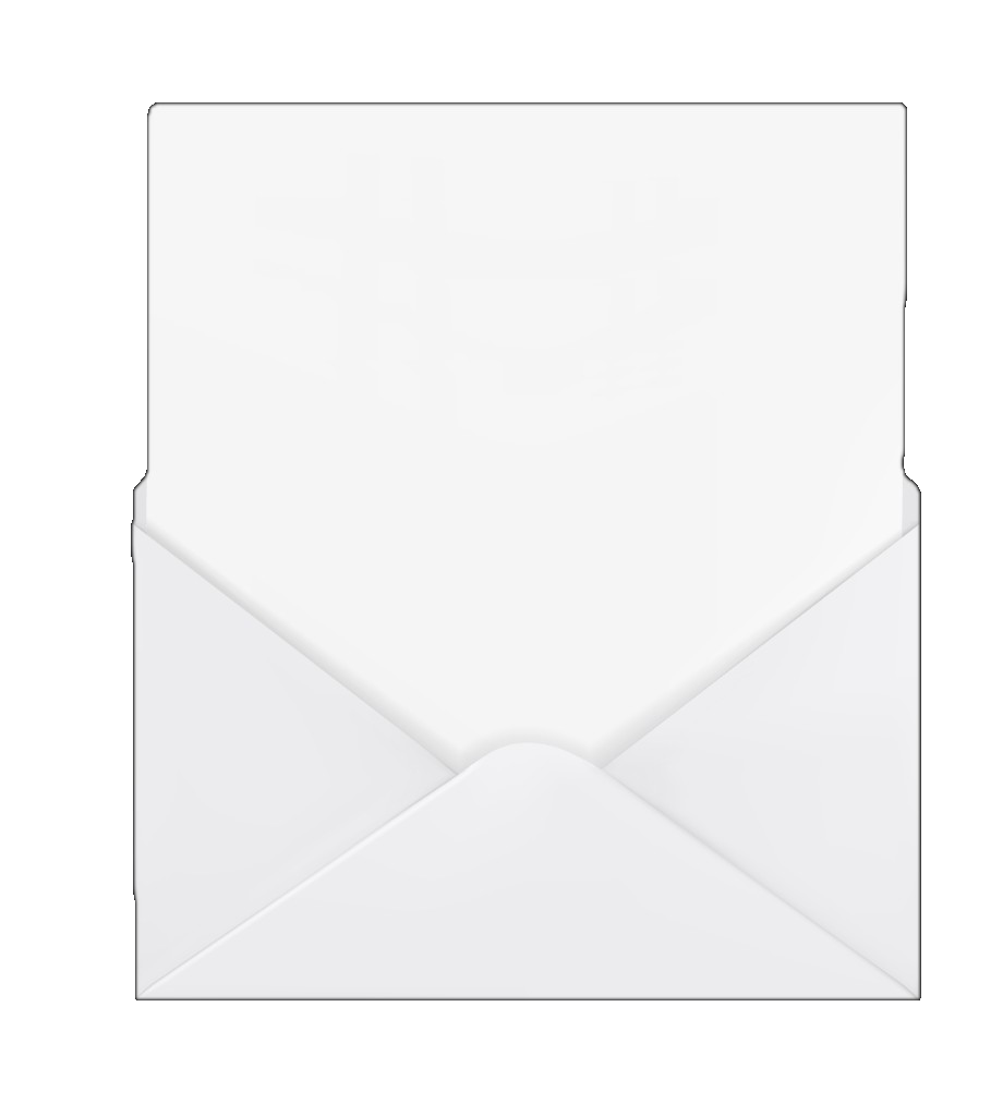 Open envelope illustration with letter paper visible inside